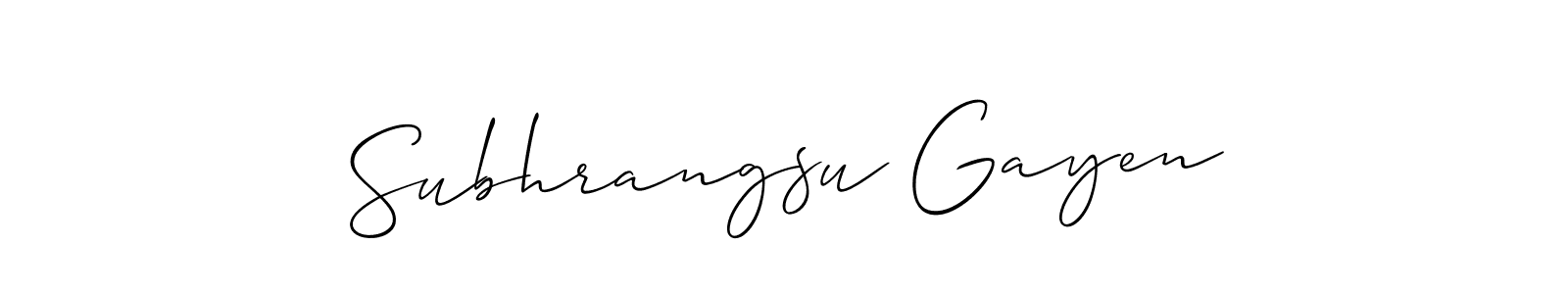 Create a beautiful signature design for name Subhrangsu Gayen. With this signature (Allison_Script) fonts, you can make a handwritten signature for free. Subhrangsu Gayen signature style 2 images and pictures png