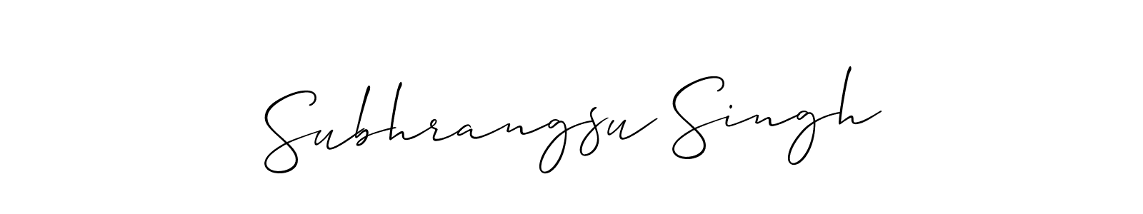 Create a beautiful signature design for name Subhrangsu Singh. With this signature (Allison_Script) fonts, you can make a handwritten signature for free. Subhrangsu Singh signature style 2 images and pictures png