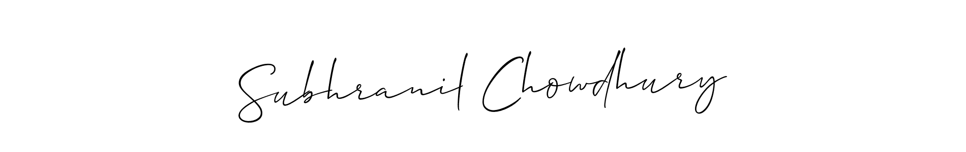 Also we have Subhranil Chowdhury name is the best signature style. Create professional handwritten signature collection using Allison_Script autograph style. Subhranil Chowdhury signature style 2 images and pictures png