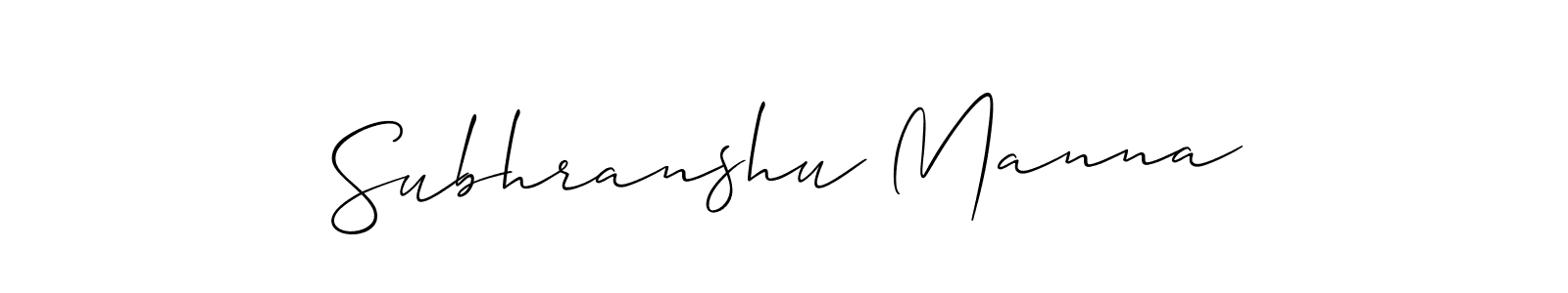 Also we have Subhranshu Manna name is the best signature style. Create professional handwritten signature collection using Allison_Script autograph style. Subhranshu Manna signature style 2 images and pictures png