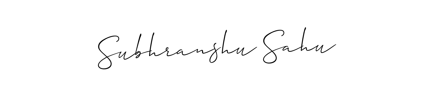 You should practise on your own different ways (Allison_Script) to write your name (Subhranshu Sahu) in signature. don't let someone else do it for you. Subhranshu Sahu signature style 2 images and pictures png