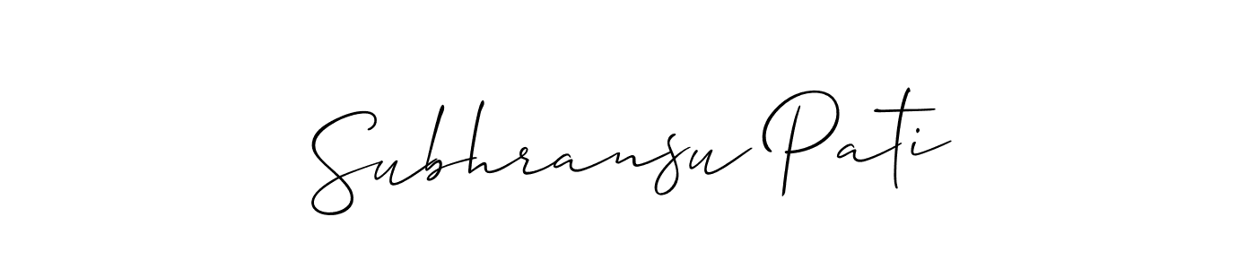 How to make Subhransu Pati signature? Allison_Script is a professional autograph style. Create handwritten signature for Subhransu Pati name. Subhransu Pati signature style 2 images and pictures png