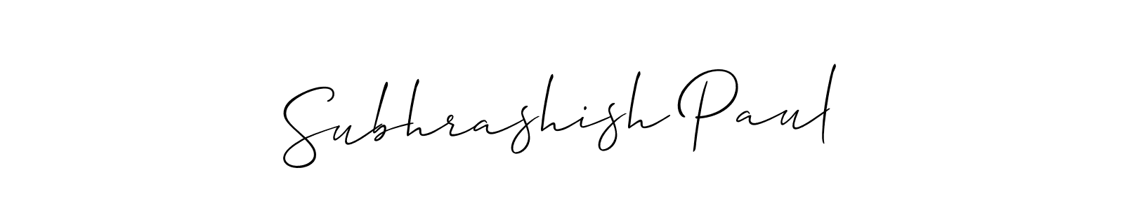 How to Draw Subhrashish Paul signature style? Allison_Script is a latest design signature styles for name Subhrashish Paul. Subhrashish Paul signature style 2 images and pictures png