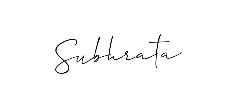 How to Draw Subhrata signature style? Allison_Script is a latest design signature styles for name Subhrata. Subhrata signature style 2 images and pictures png