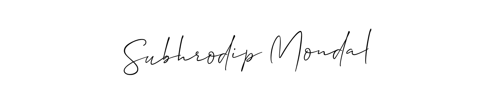 Also You can easily find your signature by using the search form. We will create Subhrodip Mondal name handwritten signature images for you free of cost using Allison_Script sign style. Subhrodip Mondal signature style 2 images and pictures png