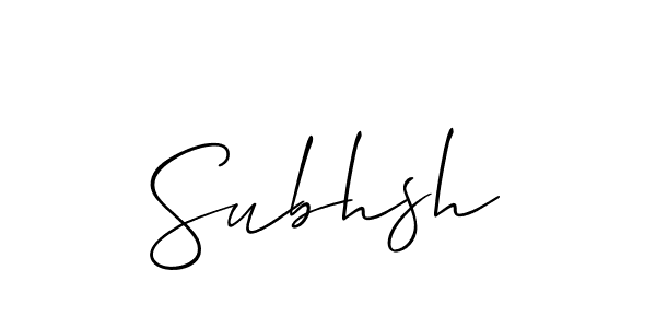 Create a beautiful signature design for name Subhsh. With this signature (Allison_Script) fonts, you can make a handwritten signature for free. Subhsh signature style 2 images and pictures png