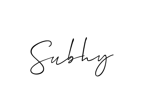 Make a short Subhy signature style. Manage your documents anywhere anytime using Allison_Script. Create and add eSignatures, submit forms, share and send files easily. Subhy signature style 2 images and pictures png