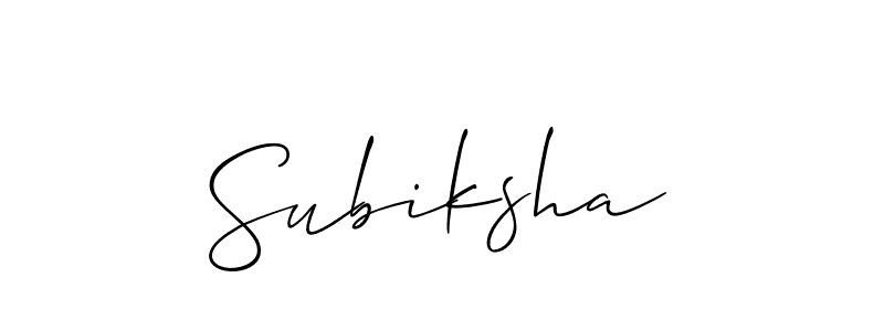 How to make Subiksha name signature. Use Allison_Script style for creating short signs online. This is the latest handwritten sign. Subiksha signature style 2 images and pictures png