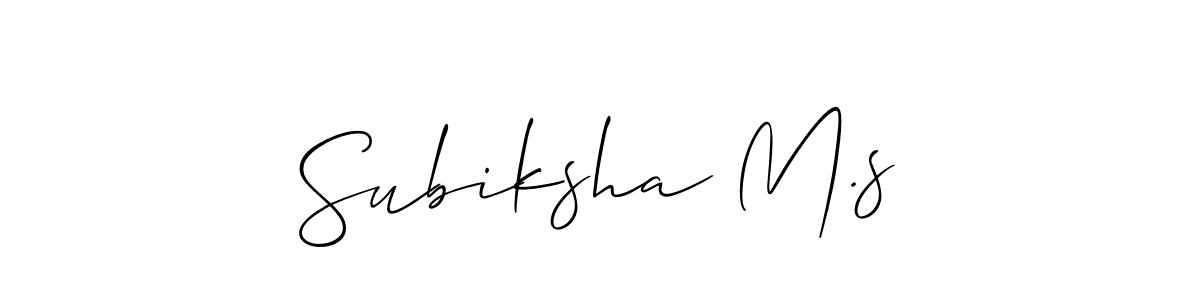 This is the best signature style for the Subiksha M.s name. Also you like these signature font (Allison_Script). Mix name signature. Subiksha M.s signature style 2 images and pictures png