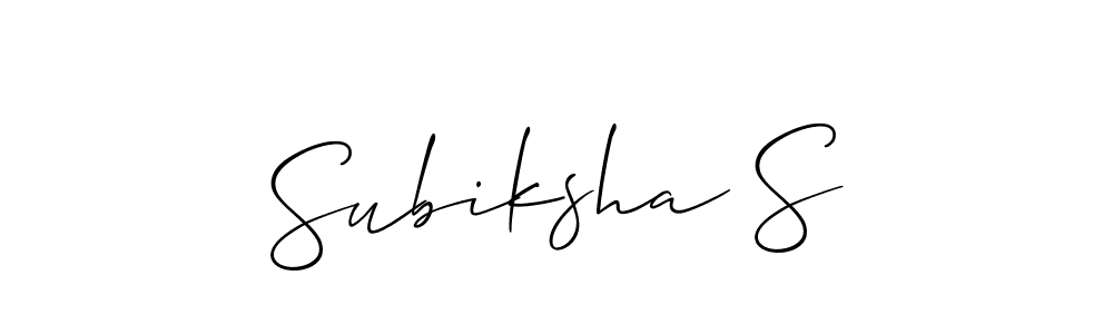 Similarly Allison_Script is the best handwritten signature design. Signature creator online .You can use it as an online autograph creator for name Subiksha S. Subiksha S signature style 2 images and pictures png