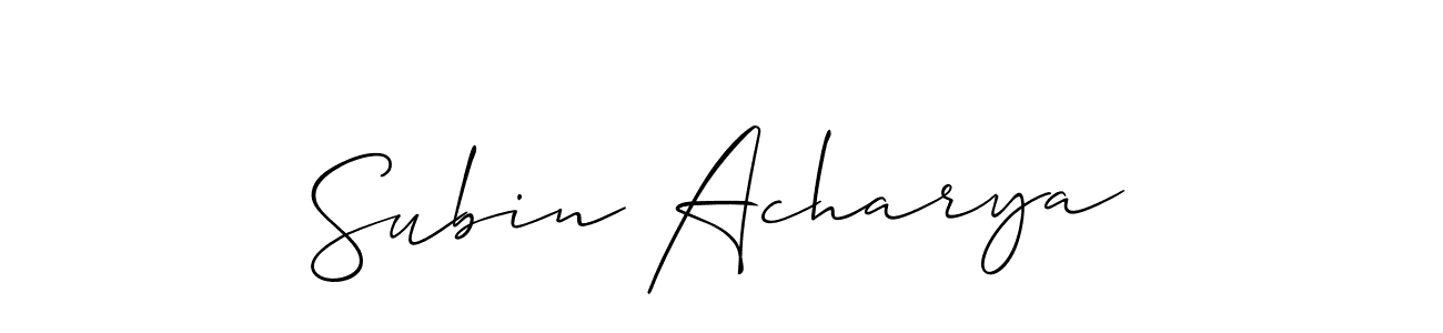 Use a signature maker to create a handwritten signature online. With this signature software, you can design (Allison_Script) your own signature for name Subin Acharya. Subin Acharya signature style 2 images and pictures png