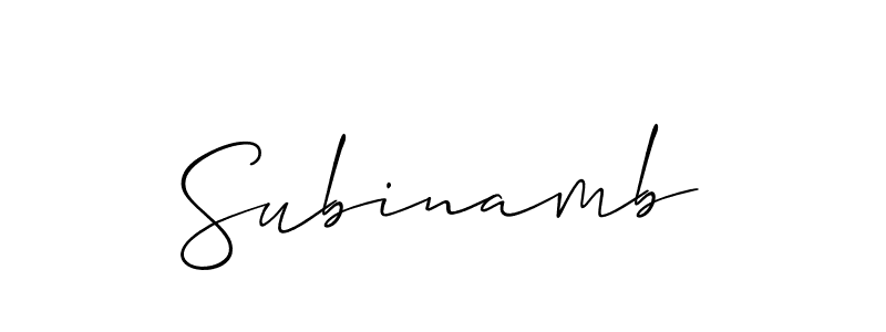 How to make Subinamb signature? Allison_Script is a professional autograph style. Create handwritten signature for Subinamb name. Subinamb signature style 2 images and pictures png