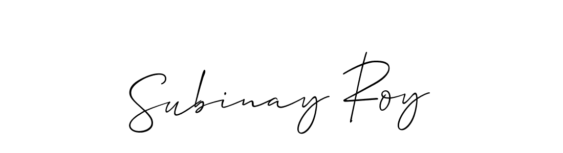 Allison_Script is a professional signature style that is perfect for those who want to add a touch of class to their signature. It is also a great choice for those who want to make their signature more unique. Get Subinay Roy name to fancy signature for free. Subinay Roy signature style 2 images and pictures png