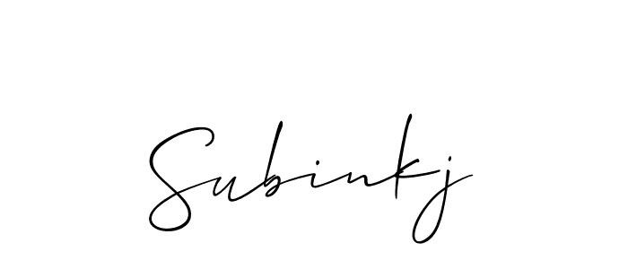 Create a beautiful signature design for name Subinkj. With this signature (Allison_Script) fonts, you can make a handwritten signature for free. Subinkj signature style 2 images and pictures png