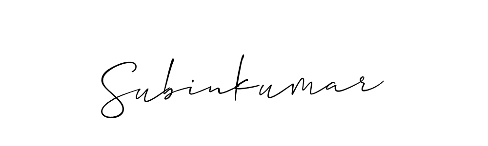 How to make Subinkumar name signature. Use Allison_Script style for creating short signs online. This is the latest handwritten sign. Subinkumar signature style 2 images and pictures png
