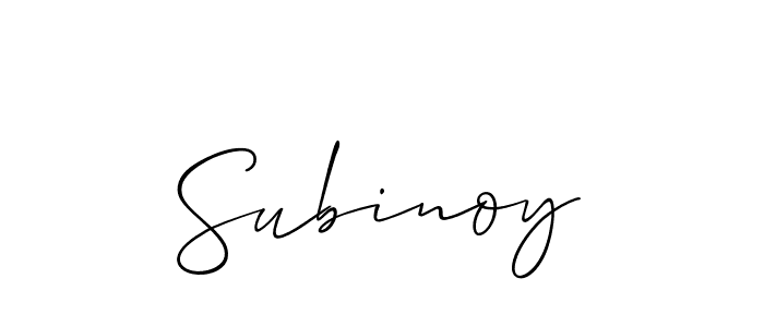 How to make Subinoy signature? Allison_Script is a professional autograph style. Create handwritten signature for Subinoy name. Subinoy signature style 2 images and pictures png