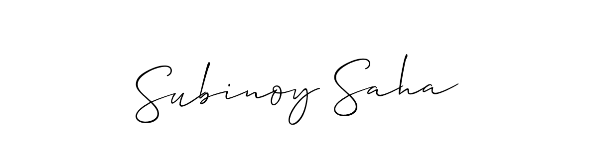 Use a signature maker to create a handwritten signature online. With this signature software, you can design (Allison_Script) your own signature for name Subinoy Saha. Subinoy Saha signature style 2 images and pictures png