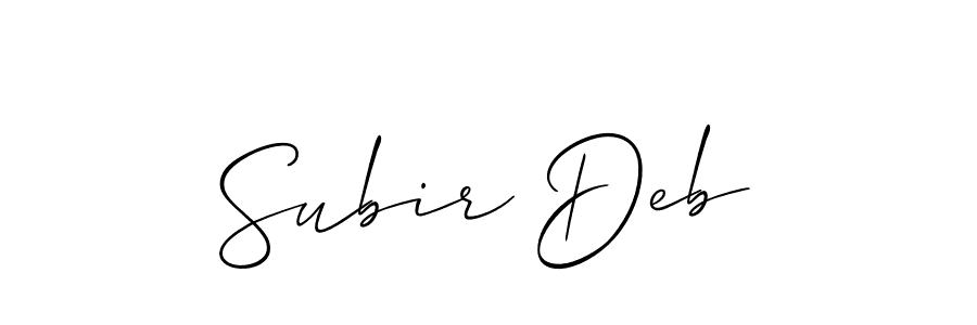 Also we have Subir Deb name is the best signature style. Create professional handwritten signature collection using Allison_Script autograph style. Subir Deb signature style 2 images and pictures png