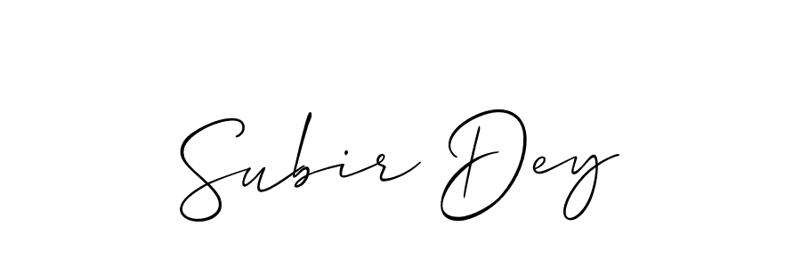 How to make Subir Dey name signature. Use Allison_Script style for creating short signs online. This is the latest handwritten sign. Subir Dey signature style 2 images and pictures png