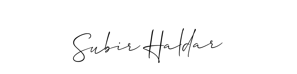 if you are searching for the best signature style for your name Subir Haldar. so please give up your signature search. here we have designed multiple signature styles  using Allison_Script. Subir Haldar signature style 2 images and pictures png