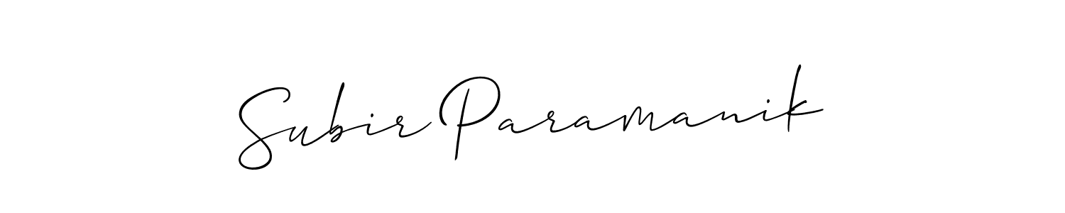 The best way (Allison_Script) to make a short signature is to pick only two or three words in your name. The name Subir Paramanik include a total of six letters. For converting this name. Subir Paramanik signature style 2 images and pictures png