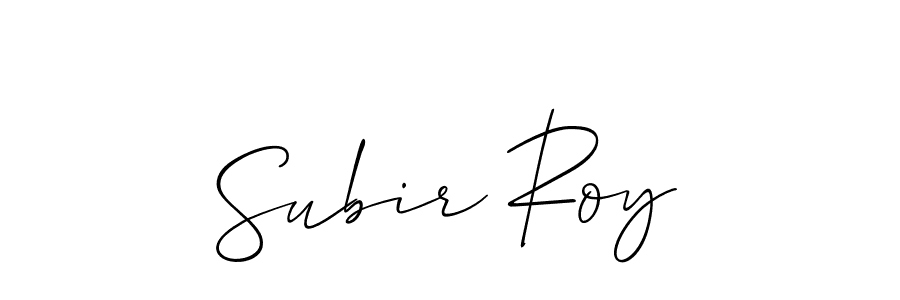 Create a beautiful signature design for name Subir Roy. With this signature (Allison_Script) fonts, you can make a handwritten signature for free. Subir Roy signature style 2 images and pictures png