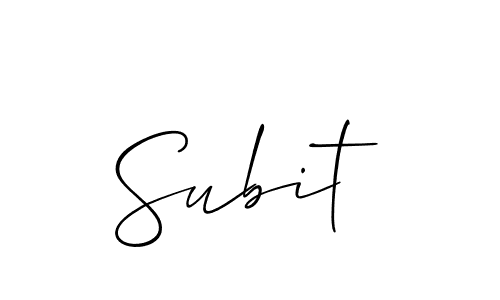 How to make Subit signature? Allison_Script is a professional autograph style. Create handwritten signature for Subit name. Subit signature style 2 images and pictures png