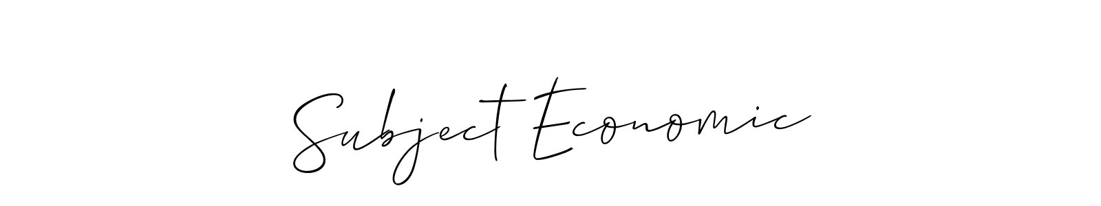 You should practise on your own different ways (Allison_Script) to write your name (Subject Economic) in signature. don't let someone else do it for you. Subject Economic signature style 2 images and pictures png