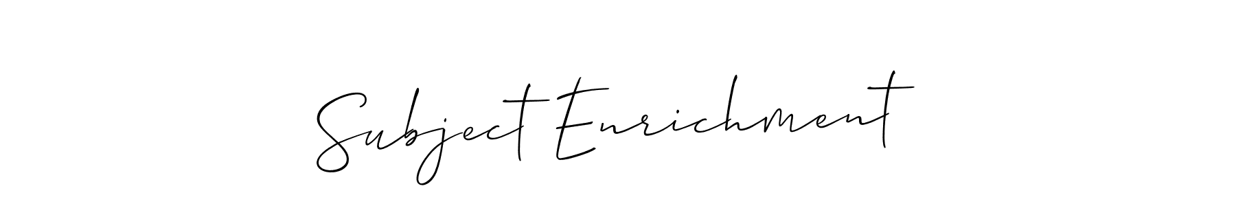 You can use this online signature creator to create a handwritten signature for the name Subject Enrichment. This is the best online autograph maker. Subject Enrichment signature style 2 images and pictures png