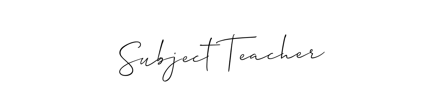 if you are searching for the best signature style for your name Subject Teacher. so please give up your signature search. here we have designed multiple signature styles  using Allison_Script. Subject Teacher signature style 2 images and pictures png