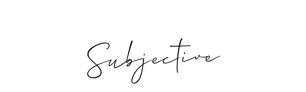 How to Draw Subjective signature style? Allison_Script is a latest design signature styles for name Subjective. Subjective signature style 2 images and pictures png
