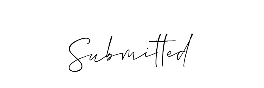 Make a beautiful signature design for name Submitted. With this signature (Allison_Script) style, you can create a handwritten signature for free. Submitted signature style 2 images and pictures png