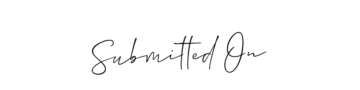 Make a short Submitted On signature style. Manage your documents anywhere anytime using Allison_Script. Create and add eSignatures, submit forms, share and send files easily. Submitted On signature style 2 images and pictures png
