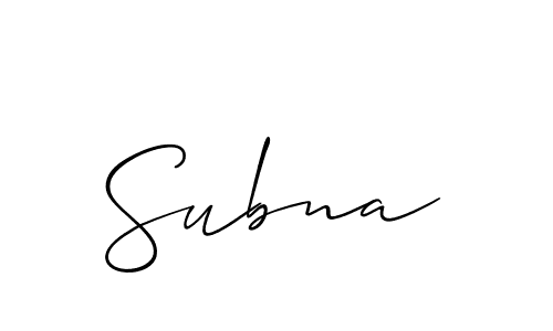 How to make Subna name signature. Use Allison_Script style for creating short signs online. This is the latest handwritten sign. Subna signature style 2 images and pictures png