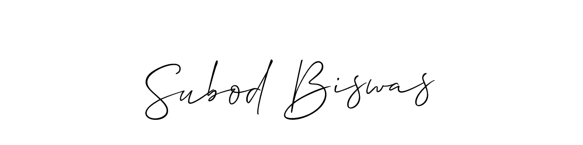 Subod Biswas stylish signature style. Best Handwritten Sign (Allison_Script) for my name. Handwritten Signature Collection Ideas for my name Subod Biswas. Subod Biswas signature style 2 images and pictures png