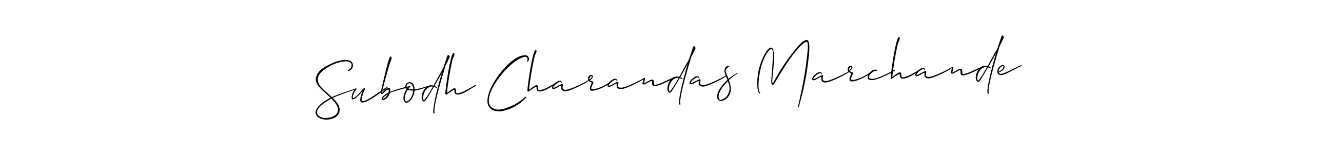 Make a beautiful signature design for name Subodh Charandas Marchande. With this signature (Allison_Script) style, you can create a handwritten signature for free. Subodh Charandas Marchande signature style 2 images and pictures png