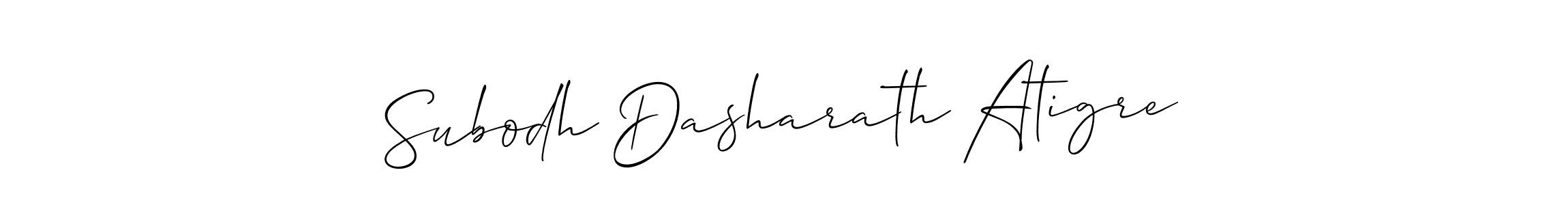 Create a beautiful signature design for name Subodh Dasharath Atigre. With this signature (Allison_Script) fonts, you can make a handwritten signature for free. Subodh Dasharath Atigre signature style 2 images and pictures png