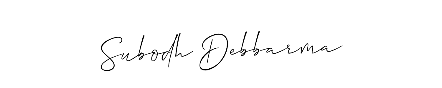 You should practise on your own different ways (Allison_Script) to write your name (Subodh Debbarma) in signature. don't let someone else do it for you. Subodh Debbarma signature style 2 images and pictures png