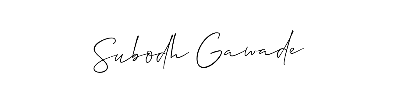Also we have Subodh Gawade name is the best signature style. Create professional handwritten signature collection using Allison_Script autograph style. Subodh Gawade signature style 2 images and pictures png
