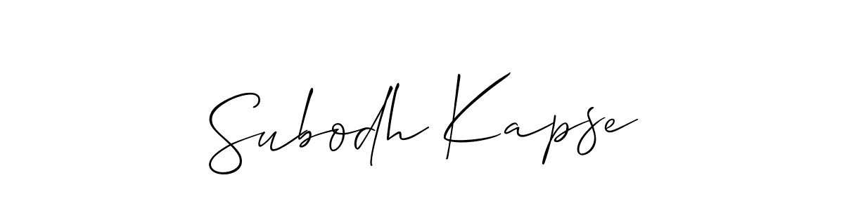 if you are searching for the best signature style for your name Subodh Kapse. so please give up your signature search. here we have designed multiple signature styles  using Allison_Script. Subodh Kapse signature style 2 images and pictures png