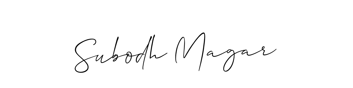 Similarly Allison_Script is the best handwritten signature design. Signature creator online .You can use it as an online autograph creator for name Subodh Magar. Subodh Magar signature style 2 images and pictures png