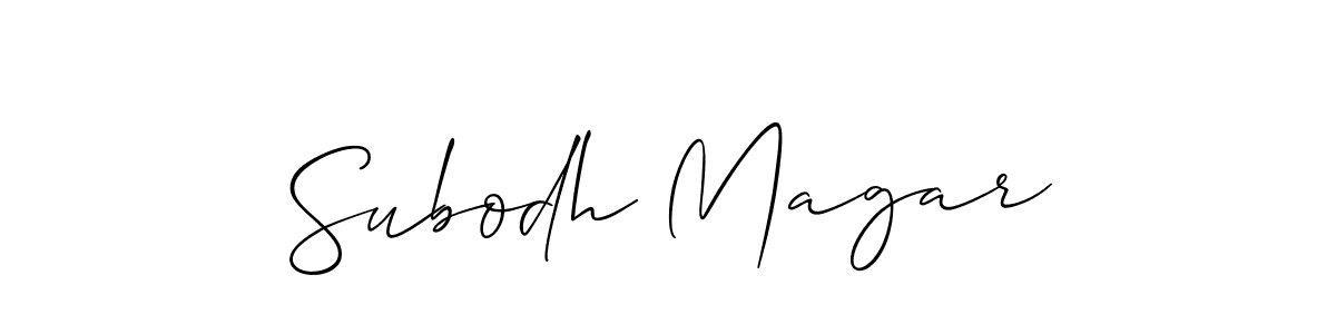 How to Draw Subodh Magar signature style? Allison_Script is a latest design signature styles for name Subodh Magar. Subodh Magar signature style 2 images and pictures png