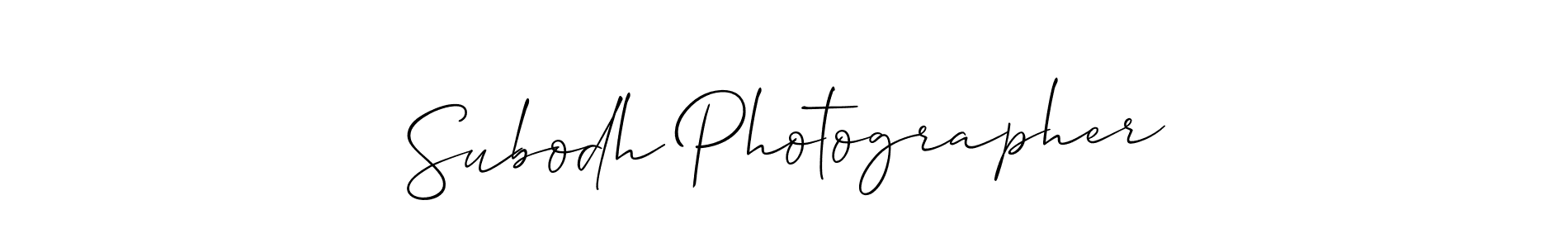 You should practise on your own different ways (Allison_Script) to write your name (Subodh Photographer) in signature. don't let someone else do it for you. Subodh Photographer signature style 2 images and pictures png