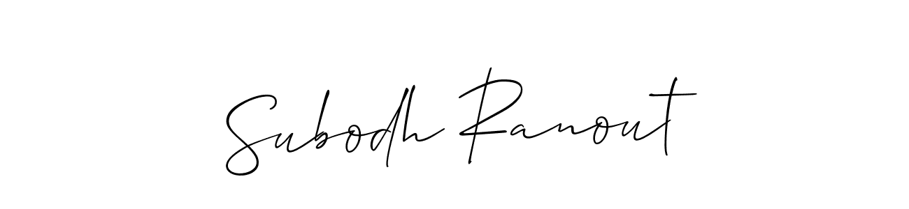 Also You can easily find your signature by using the search form. We will create Subodh Ranout name handwritten signature images for you free of cost using Allison_Script sign style. Subodh Ranout signature style 2 images and pictures png