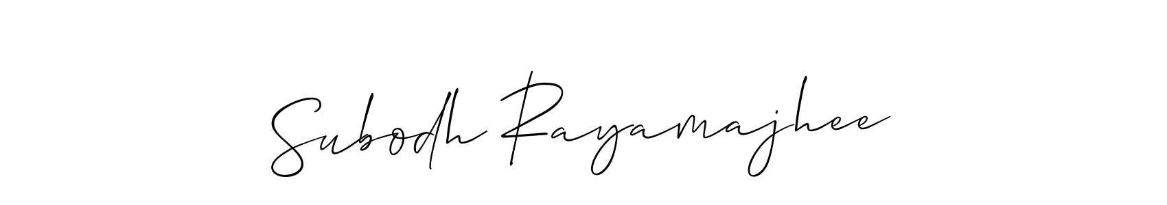 It looks lik you need a new signature style for name Subodh Rayamajhee. Design unique handwritten (Allison_Script) signature with our free signature maker in just a few clicks. Subodh Rayamajhee signature style 2 images and pictures png