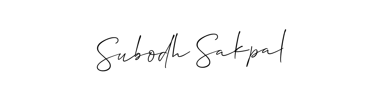 How to Draw Subodh Sakpal signature style? Allison_Script is a latest design signature styles for name Subodh Sakpal. Subodh Sakpal signature style 2 images and pictures png
