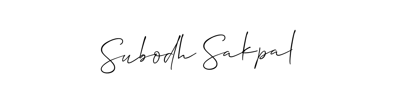 How to make Subodh Sakpal name signature. Use Allison_Script style for creating short signs online. This is the latest handwritten sign. Subodh Sakpal signature style 2 images and pictures png