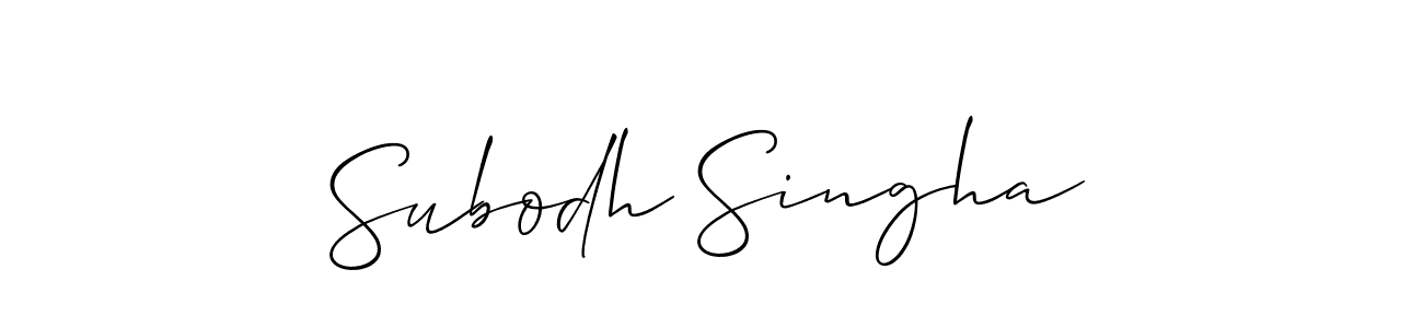 You should practise on your own different ways (Allison_Script) to write your name (Subodh Singha) in signature. don't let someone else do it for you. Subodh Singha signature style 2 images and pictures png
