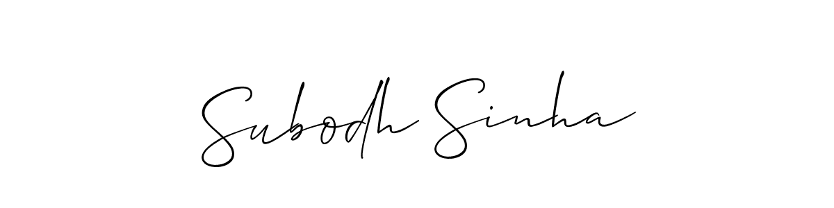 Create a beautiful signature design for name Subodh Sinha. With this signature (Allison_Script) fonts, you can make a handwritten signature for free. Subodh Sinha signature style 2 images and pictures png