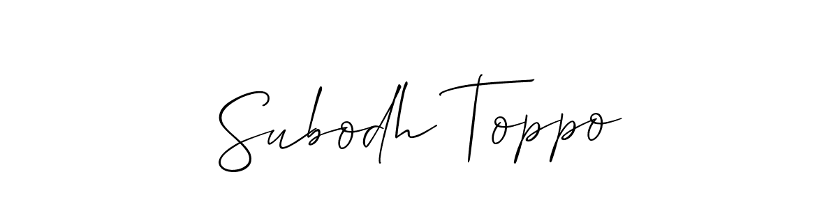 Make a beautiful signature design for name Subodh Toppo. With this signature (Allison_Script) style, you can create a handwritten signature for free. Subodh Toppo signature style 2 images and pictures png